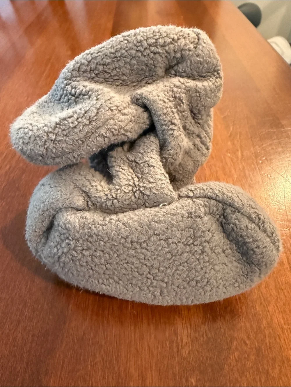 Zutano Gray Sherpa Baby Booties